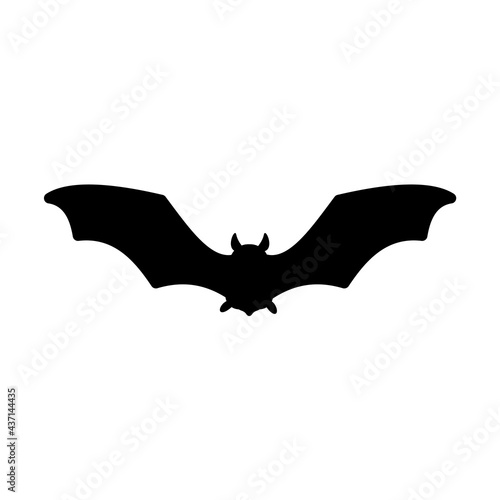Bat vampire vector. scary ghost bat silhouette Flying out to suck blood on Halloween.