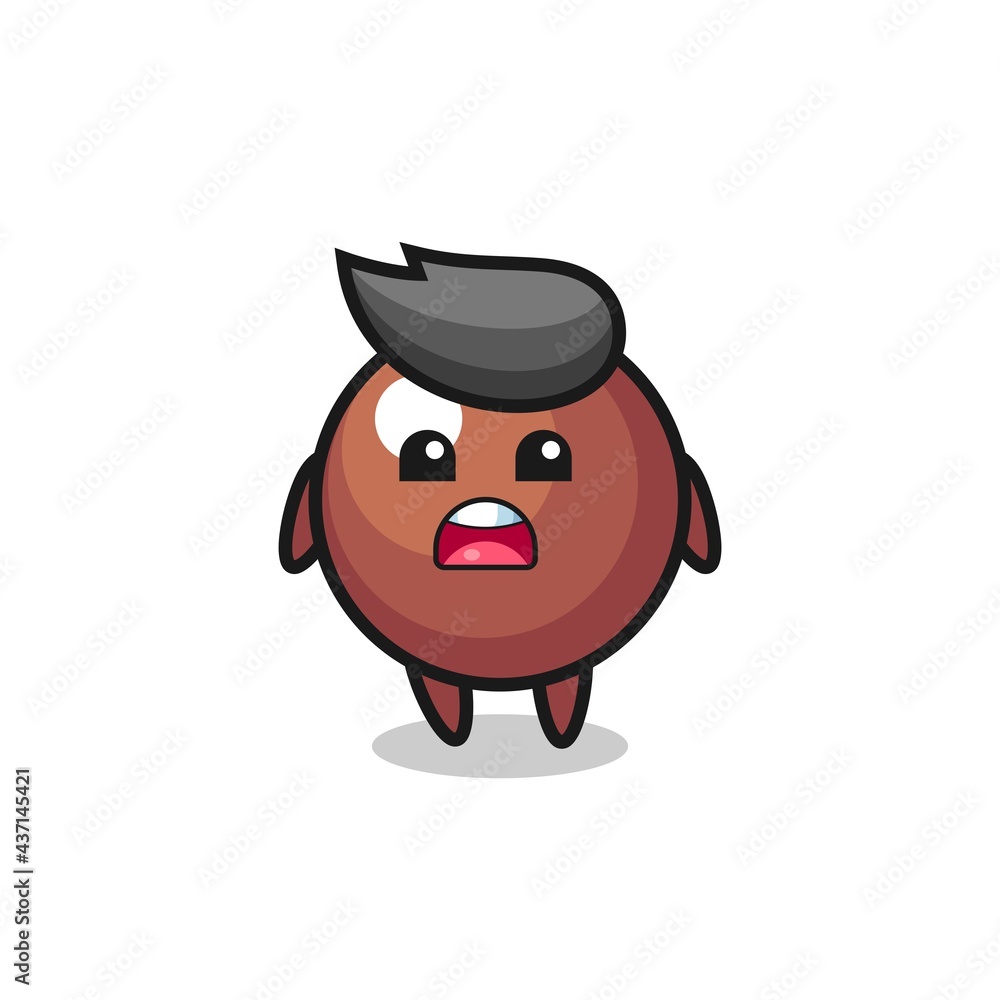 chocolate ball illustration with apologizing expression, saying I am sorry