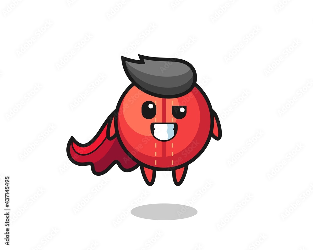 the cute cricket ball character as a flying superhero the cute cricket ball character as a flying superhero