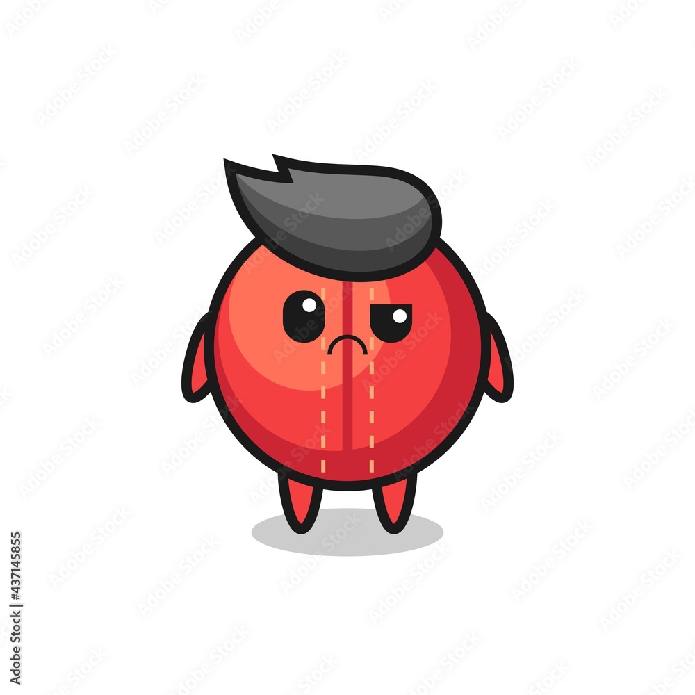 the mascot of the cricket ball with sceptical face the mascot of the cricket ball with sceptical face
