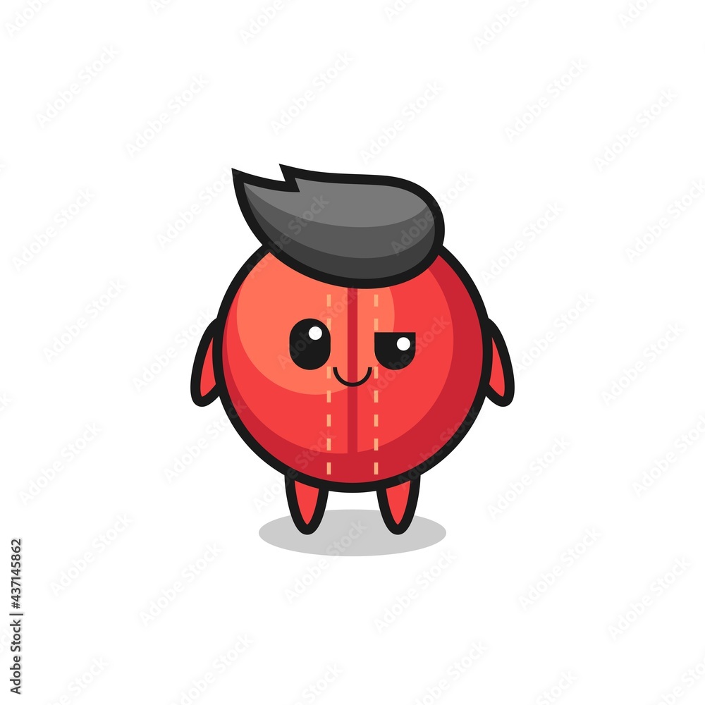 Fototapeta premium cricket ball cartoon with an arrogant expression