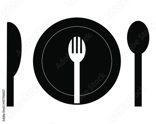 Vector set of cutlery and knife symbol logo icons for food. graphic design for various purposes