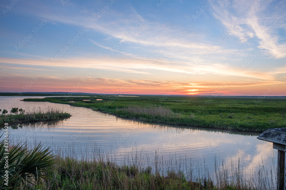 Sunrise at Cypremort Point, Louisiana, USA