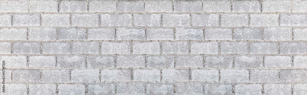 Panorama of New exterior white cement block wall pattern and background seamless Panorama of New exterior white cement block wall pattern and background seamless