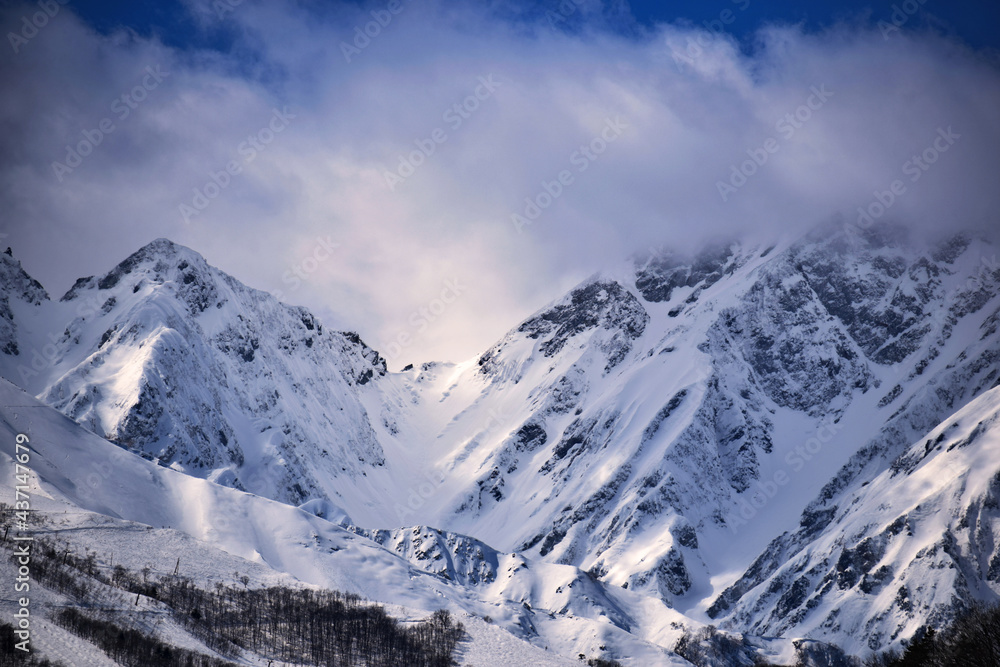 雪化粧の北アルプス