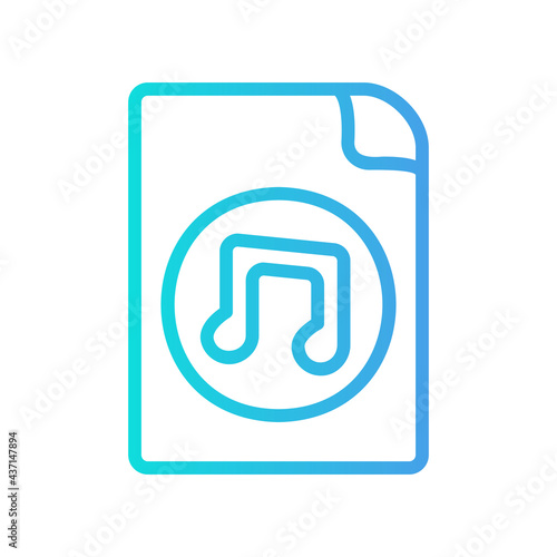Music File icon vector illustration in gradient style about multimedia for any projects