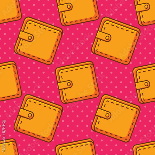 wallet seamless pattern vector illustration 