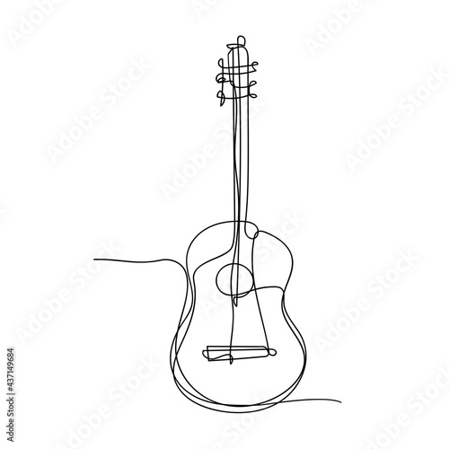 Vector guitar line art for -logo, -flyer or poster design
