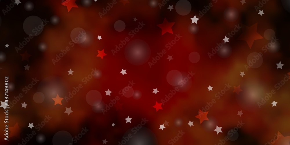 Dark Red, Yellow vector pattern with circles, stars. Dark Red, Yellow vector pattern with circles, stars.