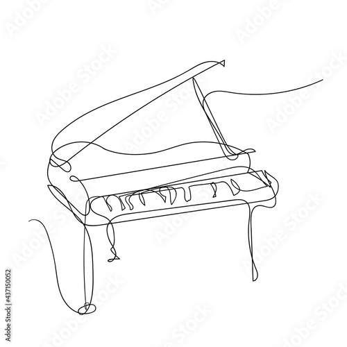 Vector piano line art style for -poster, banner, postcard or flyer design