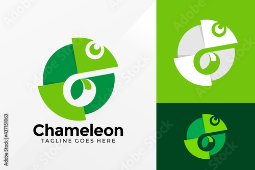 Chameleon Leaf Logo Design, Brand Identity Logos Designs Vector Illustration Template