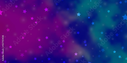 Light Pink, Blue vector texture with beautiful stars.