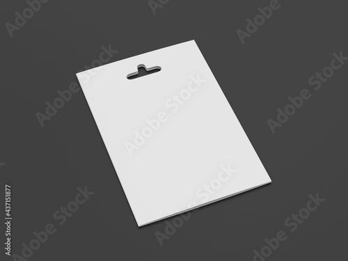Bilde på lerret Blank mobile sim card hang tab packaging template, 3d render illustration