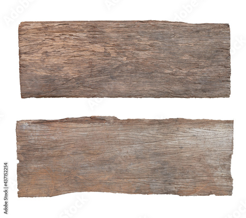 old wooden sign board background. plank wood isolated for design art work or add text message.