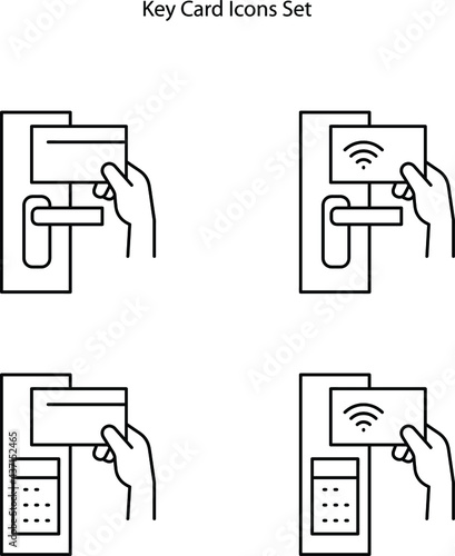key card icons set isolated on white background. key card icon trendy and modern key card symbol for logo, web, app, UI. key card icon simple sign.