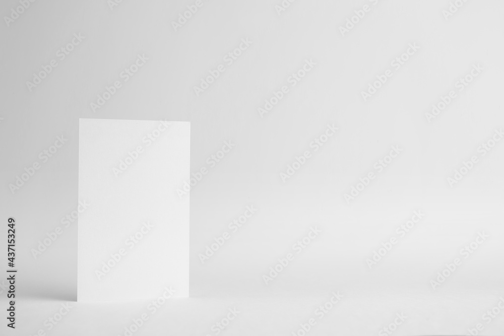 front view of white business card on white front view of white business card on white