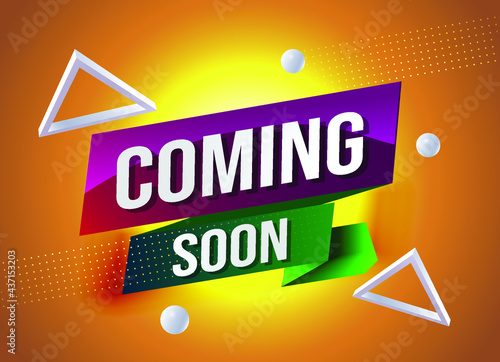 coming soon tag. Banner design template for marketing. Special offer promotion or retail. background banner modern graphic design for store shop, online store, website, landing page