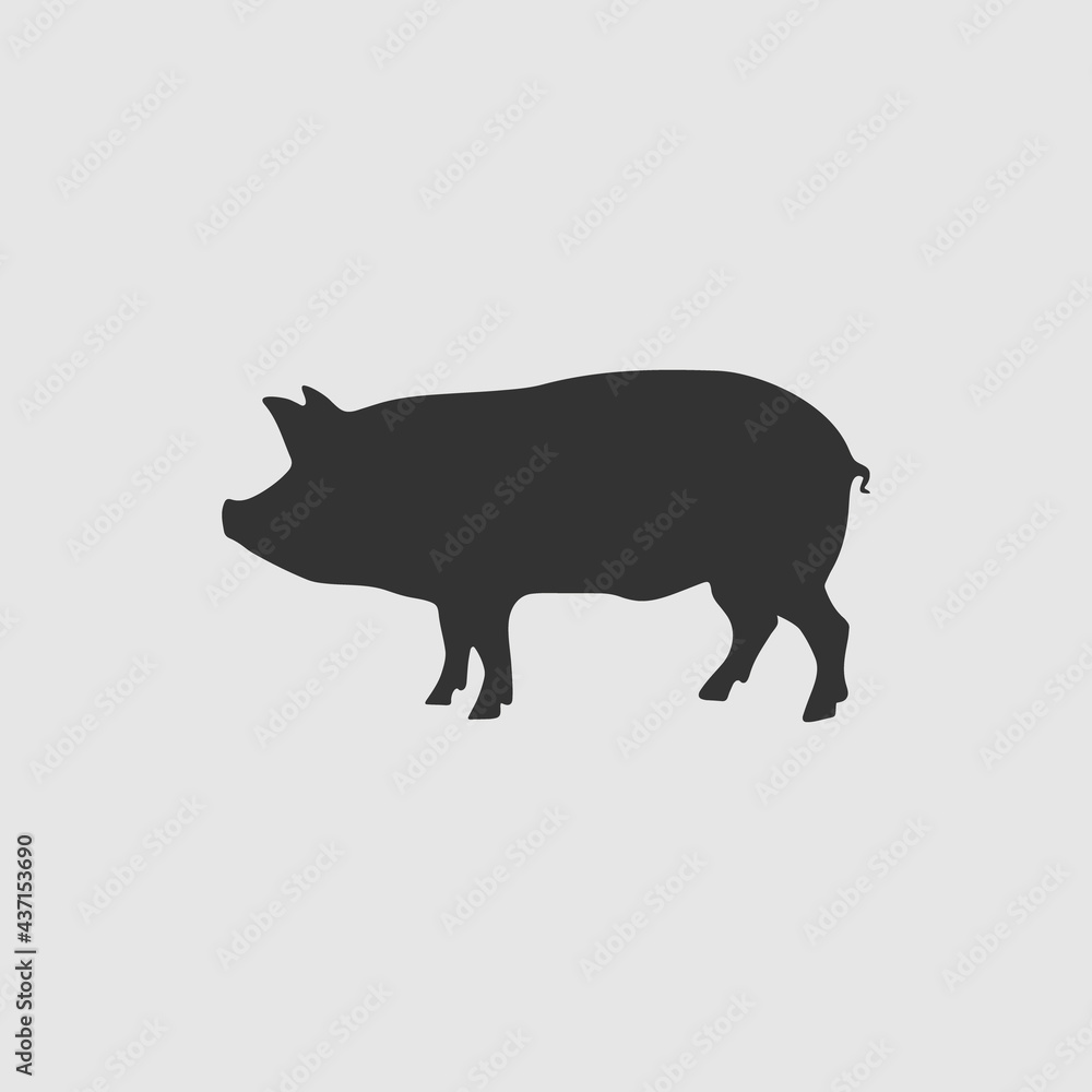 Vector Simple Isolated Pig Icon Vector Simple Isolated Pig Icon