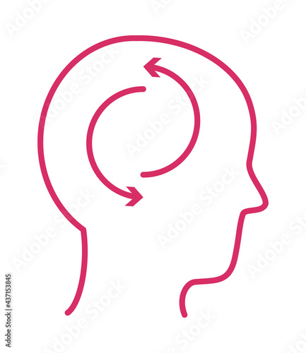 head with arrows