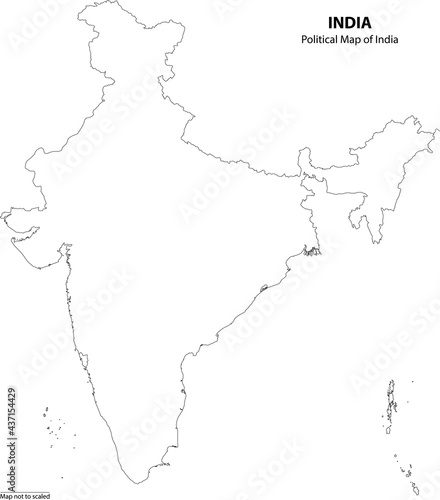 Political map of India outline