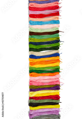 colorful threads isolated on white background