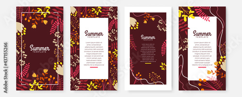 Collection of abstract background designs, summer sale, social media promotional content. Vector illustration