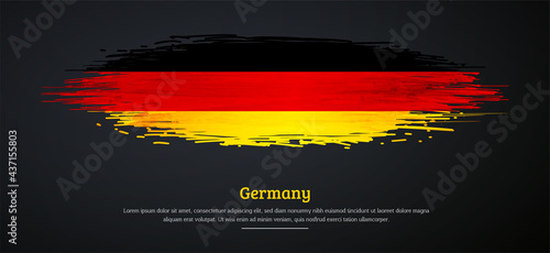 Happy german unity day of Germany with watercolor grunge brush flag background