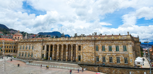 Congress of Colombia Bogota City, drone view