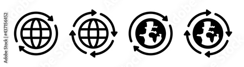 International, world, worldwide, globalisation, global business icon vector isolated on white. Symbol illustration