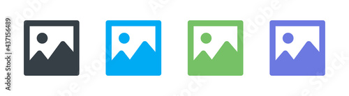 Image vector icon. Picture of landscape for gallery display.