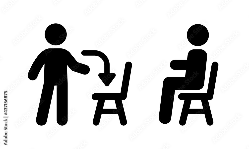 Sitting icon vector isolated on white background. Sitting icon vector isolated on white background.