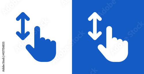 Swipe up and down icon, slide finger vector illustration