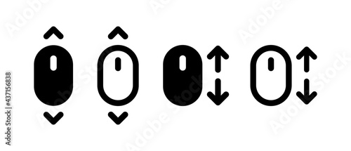 Scroll down and up icon. Vector scrolling mouse  symbol isolated on white background
