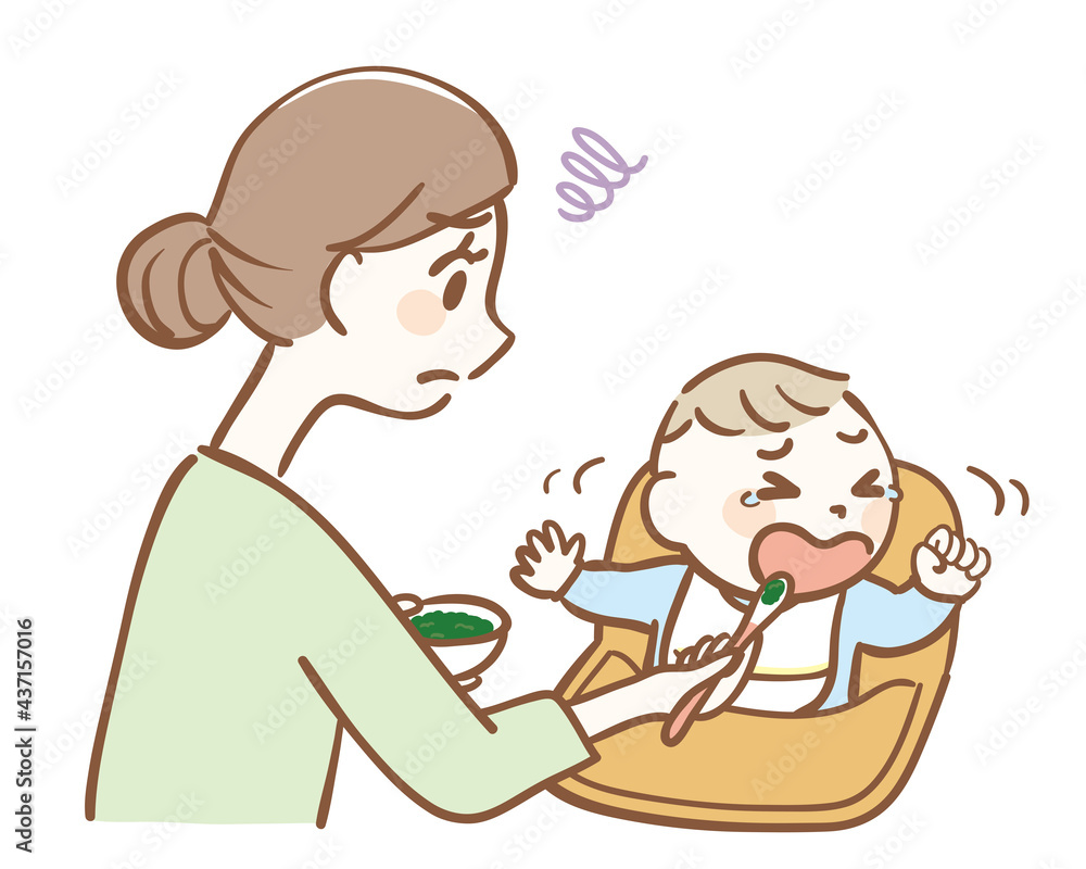 離乳食を嫌がる赤ちゃん