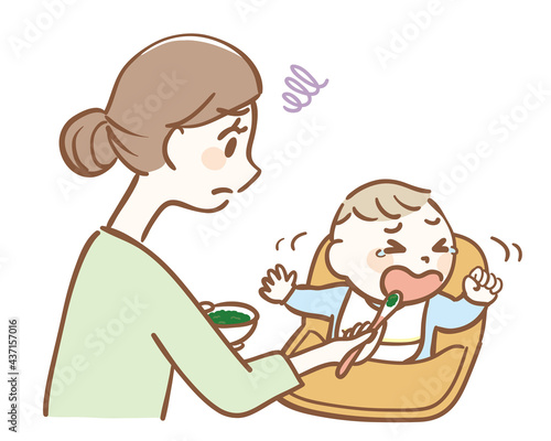 離乳食を嫌がる赤ちゃん
