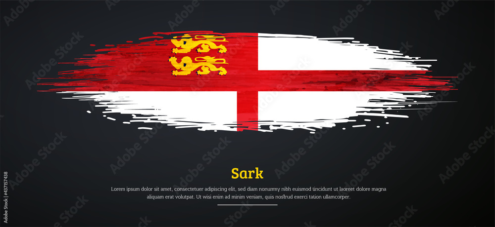 Happy liberation day of Sark with watercolor grunge brush flag background Happy liberation day of Sark with watercolor grunge brush flag background