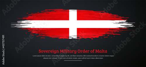 Happy national day of Sovereign Military Order of Malta with watercolor grunge brush flag background
