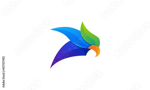 colorful eagle logo design that makes the appearance look elegant and luxurious