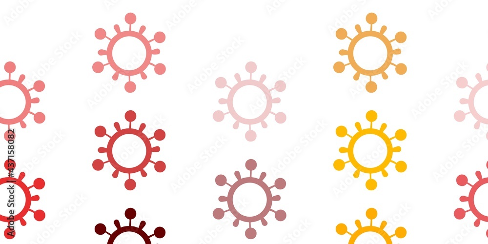 Light Orange vector pattern with coronavirus elements. Light Orange vector pattern with coronavirus elements.