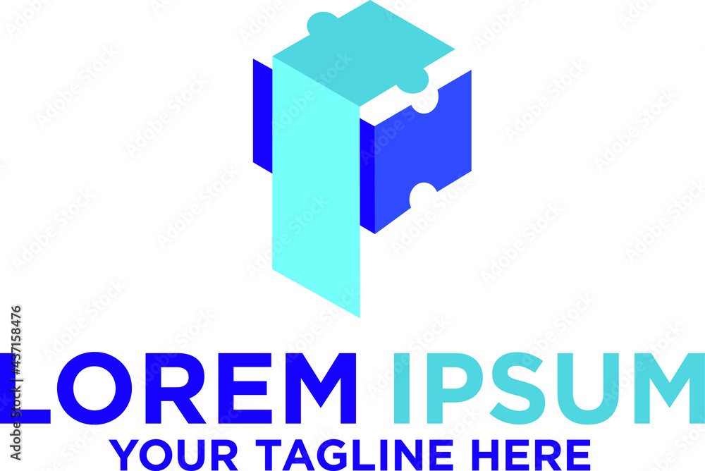 Letter P Puzzle Pixels logo Letter P Puzzle Pixels logo