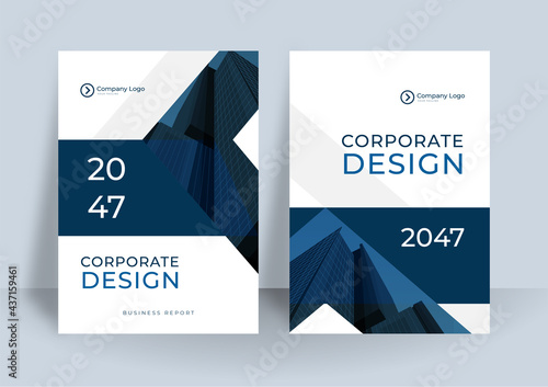 Blue corporate identity cover business vector design, Flyer brochure advertising abstract background, Leaflet Modern poster magazine layout template, Annual report for presentation.