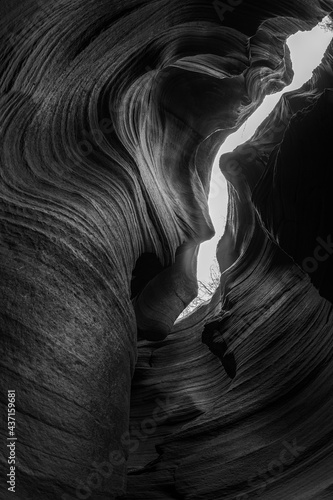 texture of rocks in the canyon, black and white photograph