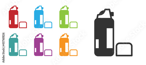 Black Shaving gel foam icon isolated on white background. Shaving cream. Set icons colorful. Vector