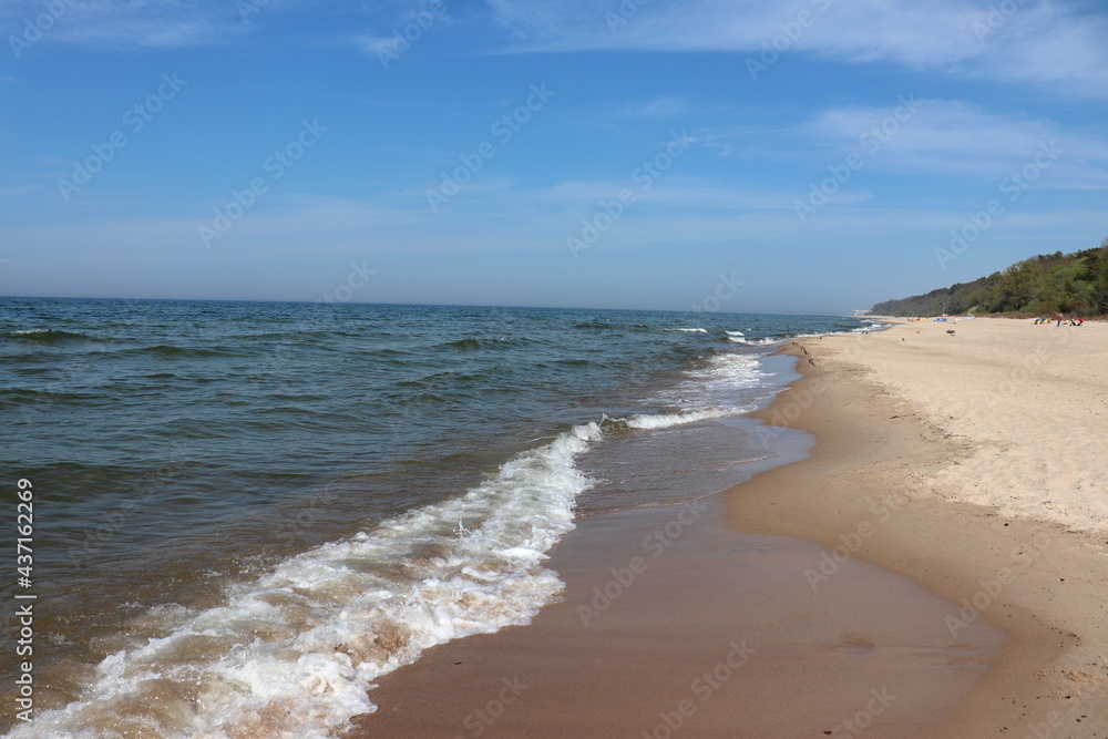 Warm sea sand on the Baltic Sea beach, Dziwnów, Poland