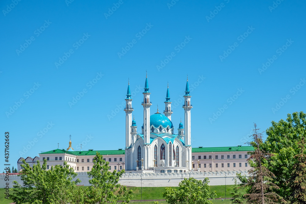View of the Kazan Kremlin and Kul Sharif mosque