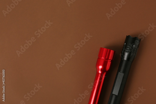 Modern flashlights on color...