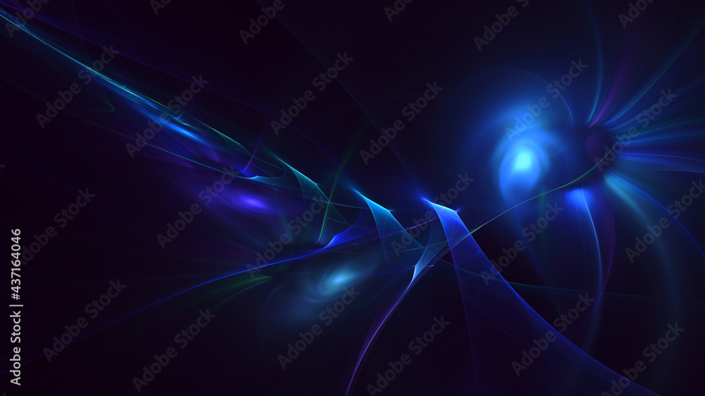 3D rendering abstract blue fractal light background 3D rendering abstract blue fractal light background
