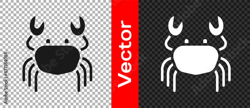 Black Crab icon isolated on transparent background. Vector