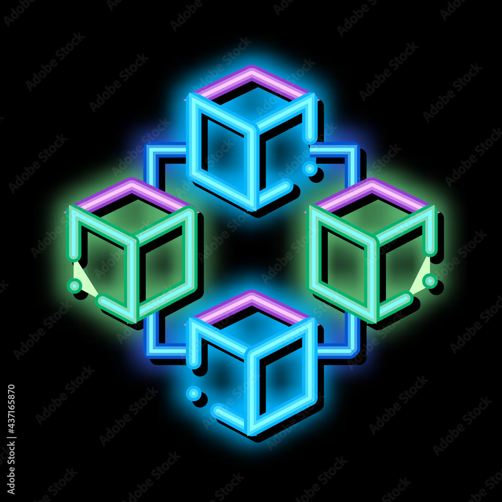 Blockchain Artificial Intelligence neon light sign vector. Glowing bright icon transparent symbol illustration Blockchain Artificial Intelligence neon light sign vector. Glowing bright icon transparent symbol illustration