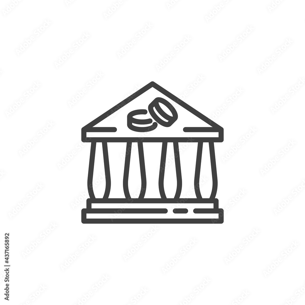 Money bank line icon Money bank line icon